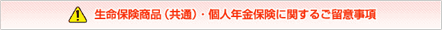 生命保険商品（共通）・個人年金保険に関するご留意事項