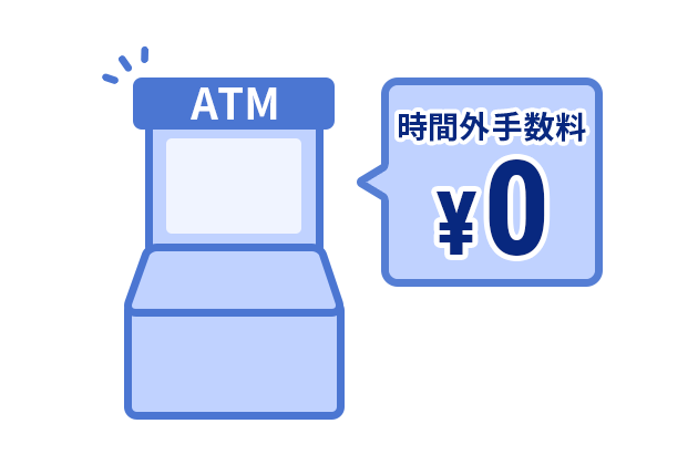 ATM時間外手数料無料