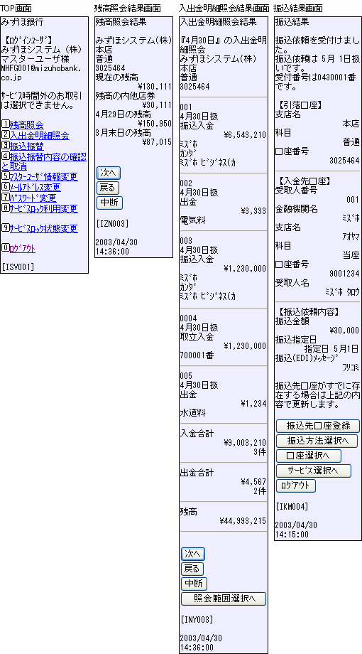 携帯電話画面イメージ