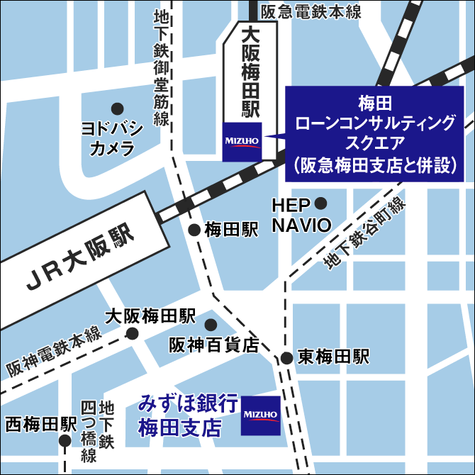 梅田ローンコンサルティングスクエアの地図