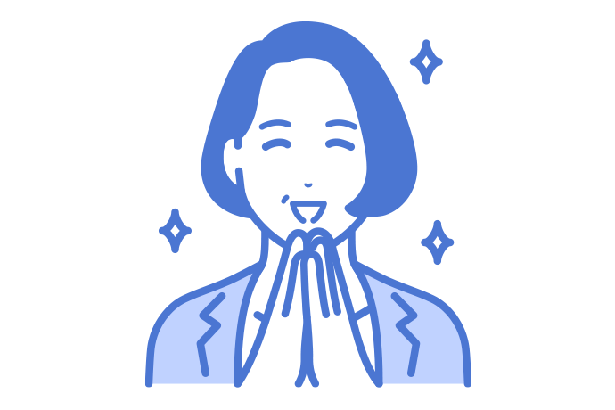 Aさんが手を合わせているイラスト