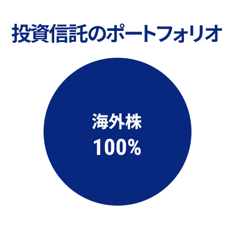 投資信託のポートフォリオ 海外株100%