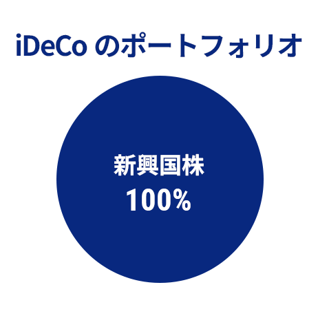 iDeCoのポートフォリオ 新興国株100%