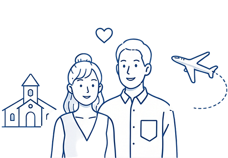結婚式や新婚旅行などの費用が必要なイメージ