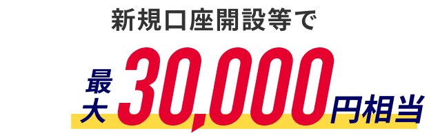 新規口座開設等で みずほポイント最大30,000円相当
