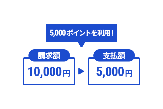 請求額10,000円 5,000ポイントを利用!支払額5,000円