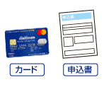 簡易書留にて、「みずほマイレージクラブカード」をお送りいたします。また「みずほマイレージクラブカード」とは別送にて、ご希望された申込書をお送りいたします。