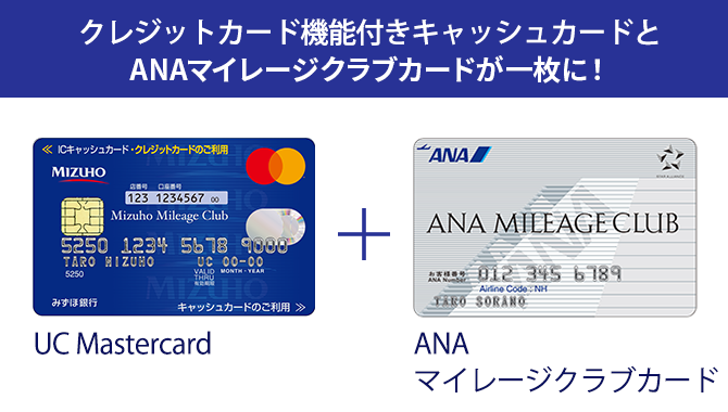 クレジットカード機能付きキャッシュカードとANAマイレジクラブカードが一枚に！ UC Mastercard ANAマイレージクラブカード