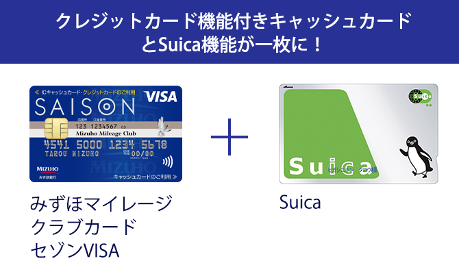 クレジットカード機能付きキャッシュカードとSuica機能が一枚に！ みずほマイレージクラブカードセゾンVISA Suica