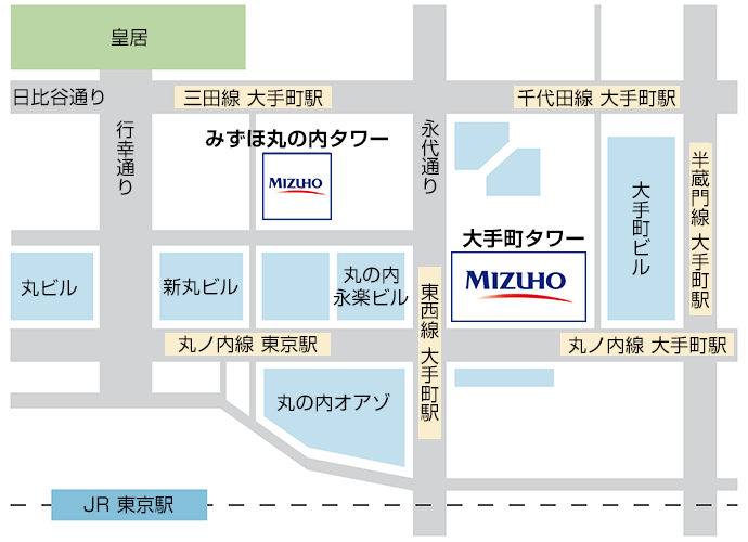 みずほ銀行所在の地図