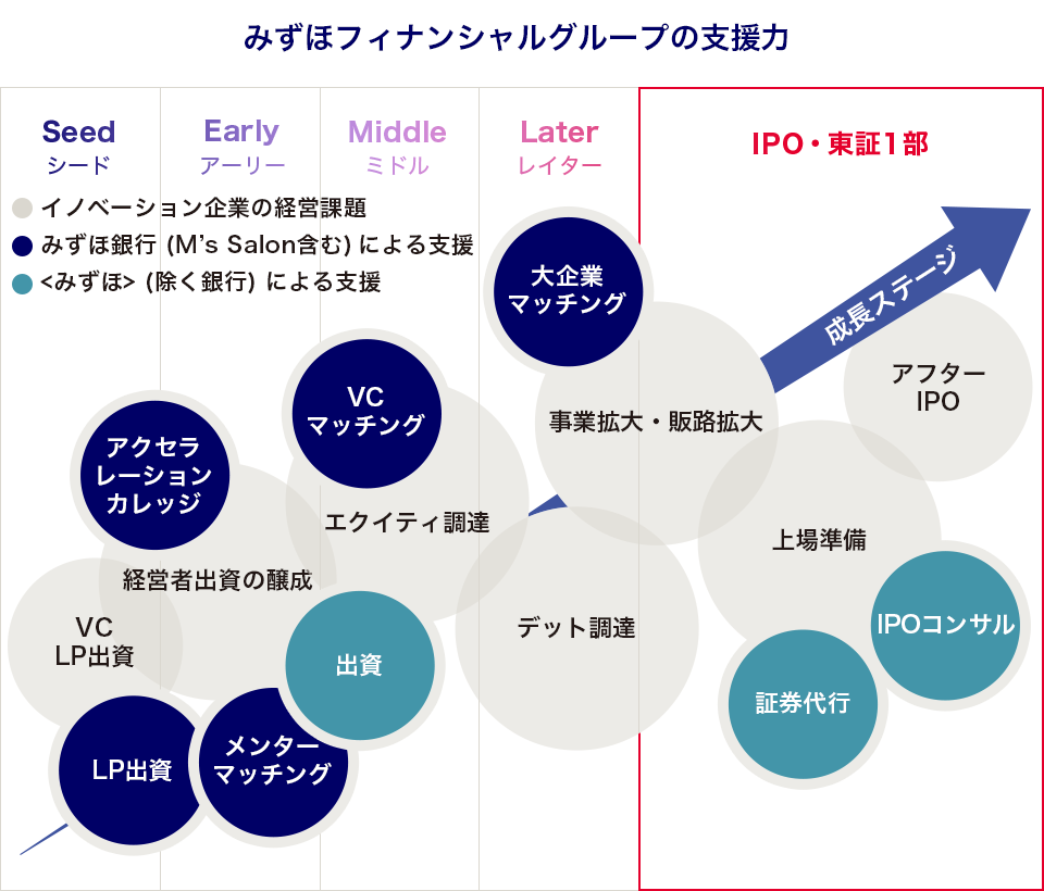 みずほフィナンシャルグループの支援力の説明図