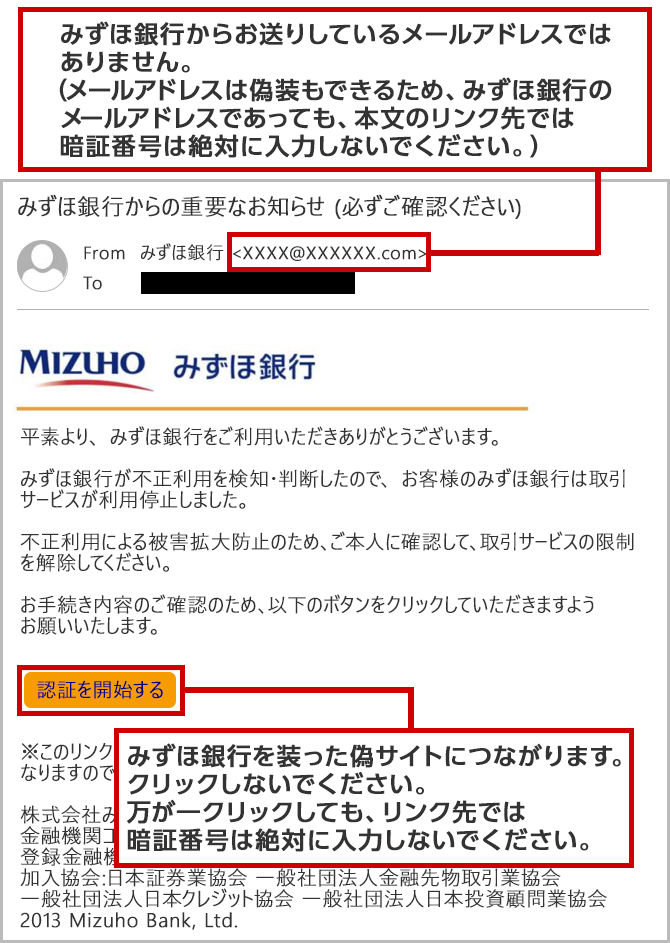 詐欺メール（フィッシング詐欺）にご注意ください | みずほ銀行