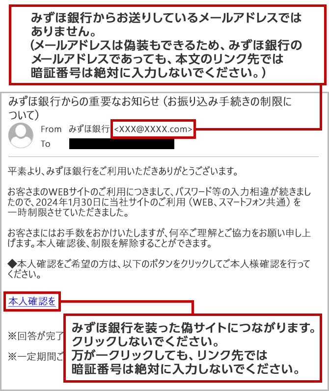 詐欺メール（フィッシング詐欺）にご注意ください | みずほ銀行