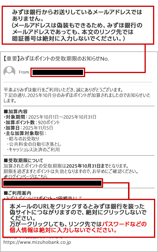 詐欺メール（フィッシング詐欺）にご注意ください | みずほ銀行