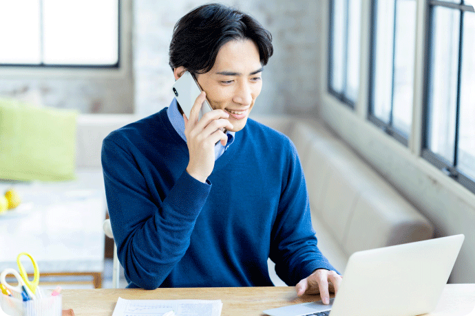 事前のお電話・ミーティング番号をお知らせするイメージ画像