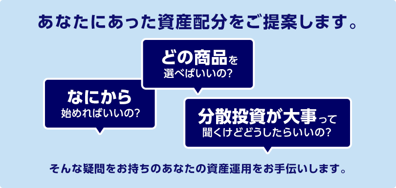 あなたにあった資産配分をご提案します。