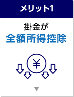 <メリット1>掛金が全額所得控除