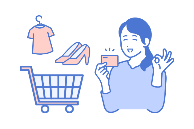 カードで買い物をする女性のイメージ