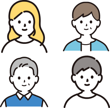 4人の男女のイラスト