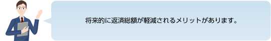 将来的に返済額が軽減されるメリットがあります。