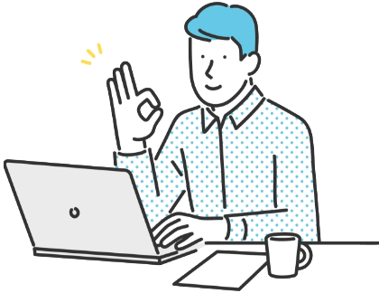 PCを操作している男性のイラスト