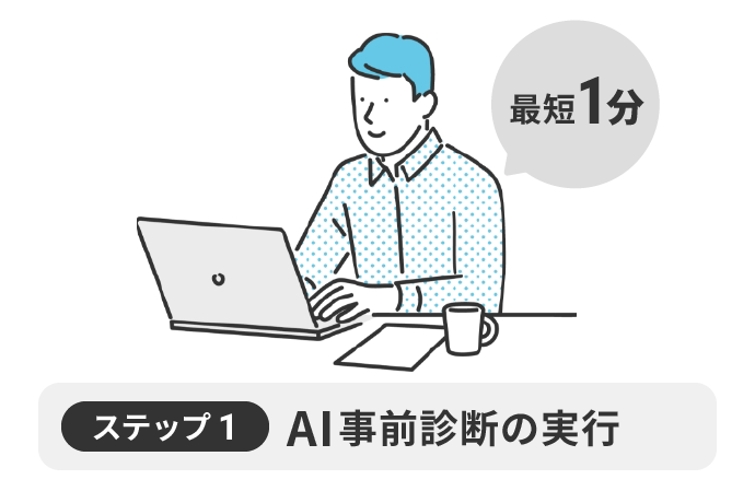 ステップ1AI事前診断の実行最短1分