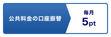 公共料金の口座振替 毎月5pt