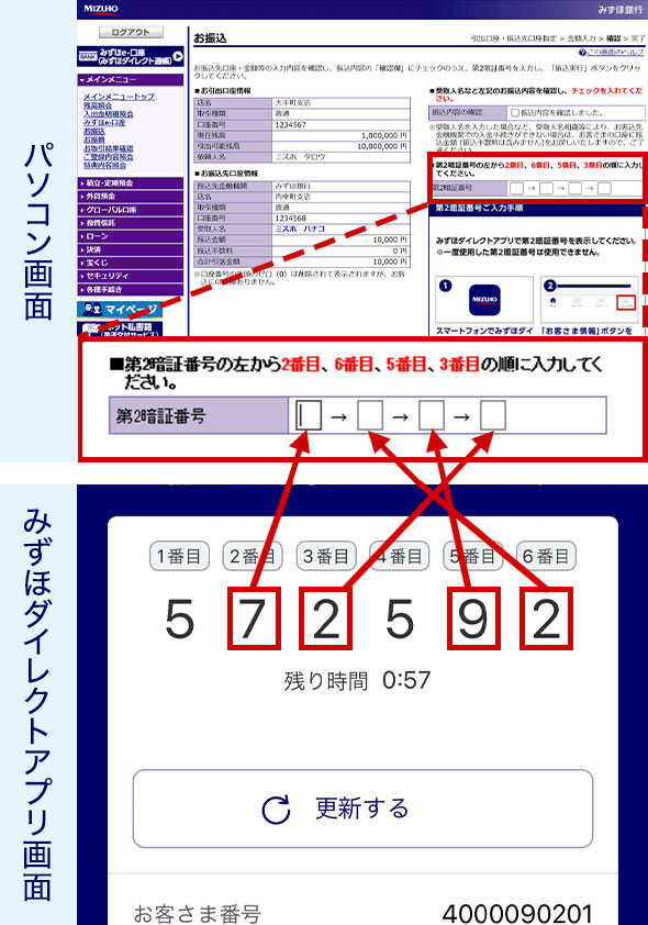 パソコン_第2暗証番号の認証画面