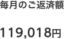 毎月のご返済額119,018円