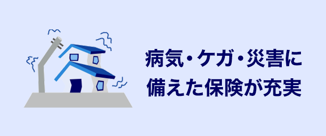 病気・ケガ・災害に備えた保険が充実