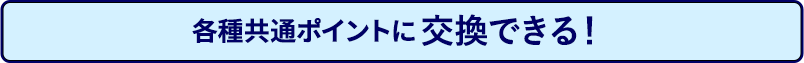 各種共通ポイントに交換できる！