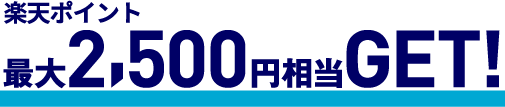 楽天ポイント最大2,500円相当GET！