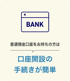 普通預金口座をお持ちの方は 口座開設の手続きが簡単