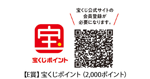 お好きなスクラッチ（2,000円相当）と引き換えられる二次元コード 1.封書で届く表示手順に沿って二次元コードを取得 2.宝くじ売り場にてスマホ画面上の二次元コードを提示 3.お好きなスクラッチと交換！