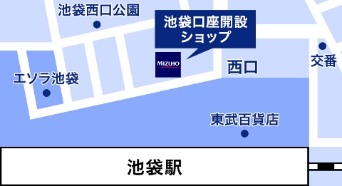 池袋口座開設ショップの地図画像