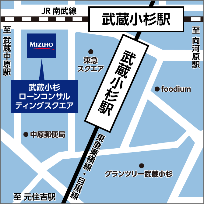 武蔵小杉ローンコンサルティングスクエアの地図