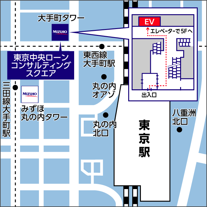 東京中央ローンコンサルティングスクエアの地図